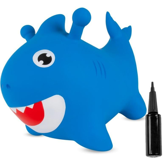 Skoczek dla dzieci REKIN BABY SHARK 62 cm niebieski do skakania z pompką - SunBaby