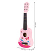 Gitara dla dzieci drewniana metalowe struny kostka- różowa