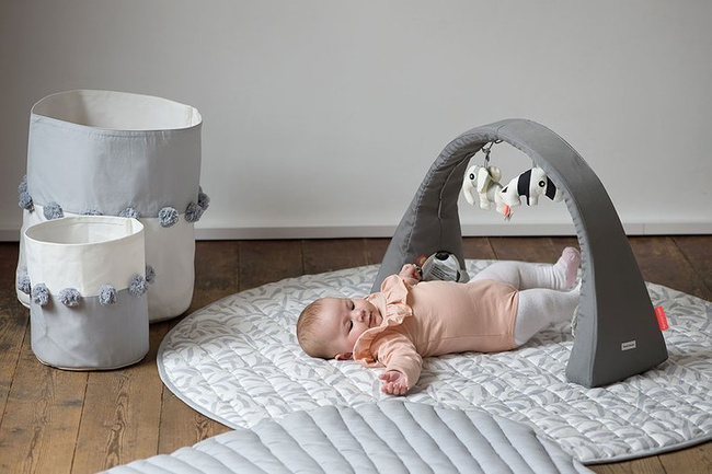 TODDLEKIND Mata do zabawy z bawełny organicznej dwustronna nieprzemakalna Nappy Free Playmat Stone