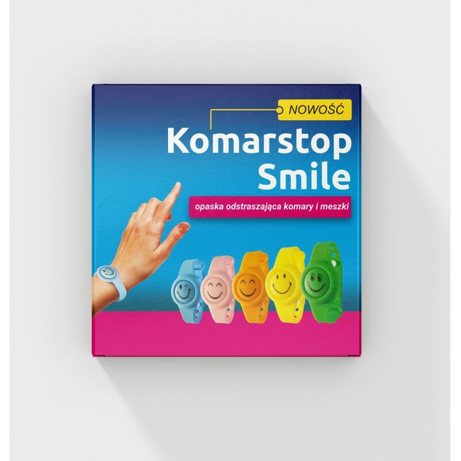 Opaska na komary i kleszcze Smile niebieska - Komarstop