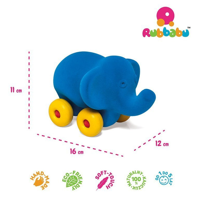 Słoń pojazd sensoryczny niebieski - Rubbabu 