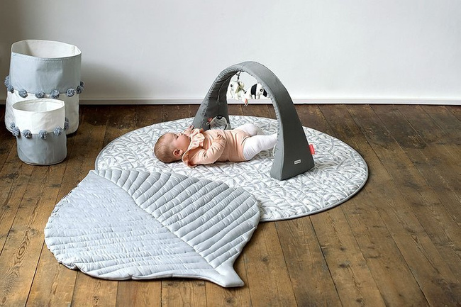 TODDLEKIND Mata do zabawy z bawełny organicznej dwustronna nieprzemakalna Nappy Free Playmat Stone