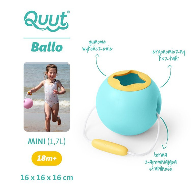 Małe wiaderko wielofunkcyjne Mini Ballo Banana Blue - Quut