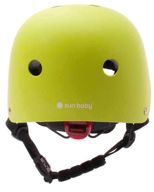 Kask rowerowy dla dzieci TRACKER- Love 2 RIDE, rozm. S, 50-54 cm z lampką LED i klipsem magnetycznym Lime - Sunbaby