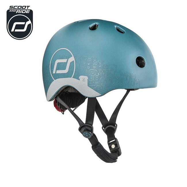 SCOOTANDRIDE Kask z odblaskami XXS-S dla dzieci 1-5 lat Steel Dog