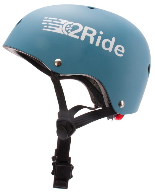 Kask rowerowy dla dzieci TRACKER - Love 2 RIDE, rozm. S, 50-54 cm z lampką LED i klipsem magnetycznym Steel - Sunbaby