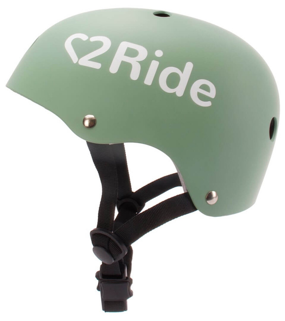 Kask rowerowy dla dzieci HEART BIKE - Love 2 RIDE, rozm. S, 50-54 cm z lampką LED i klipsem magnetycznym Pistachio - Sunbaby