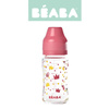 Beaba Butelka szklana szerokootworowa 240 ml Yellow / Pink Crown