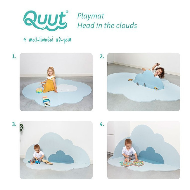 Mata do zabawy piankowa podłogowa duża Chmurka Playmat Dusty Blue - Quut